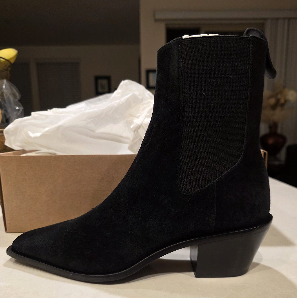 Reformation Western Roberta Ankle Boot Black - Size 8.5